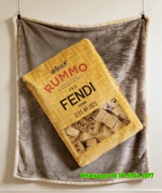 Fendi x Rummo Pasta Collaboration Print Flannel Throw Blanket IMG_9549